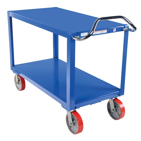 Vestil Ergo Handle Cart, Steel, 4000 lb Load Capacity, 2 Shelves, 30.5" W DH-PU2.4-3060